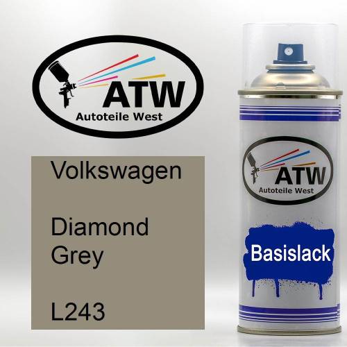 Volkswagen, Diamond Grey, L243: 400ml Sprühdose, von ATW Autoteile West.